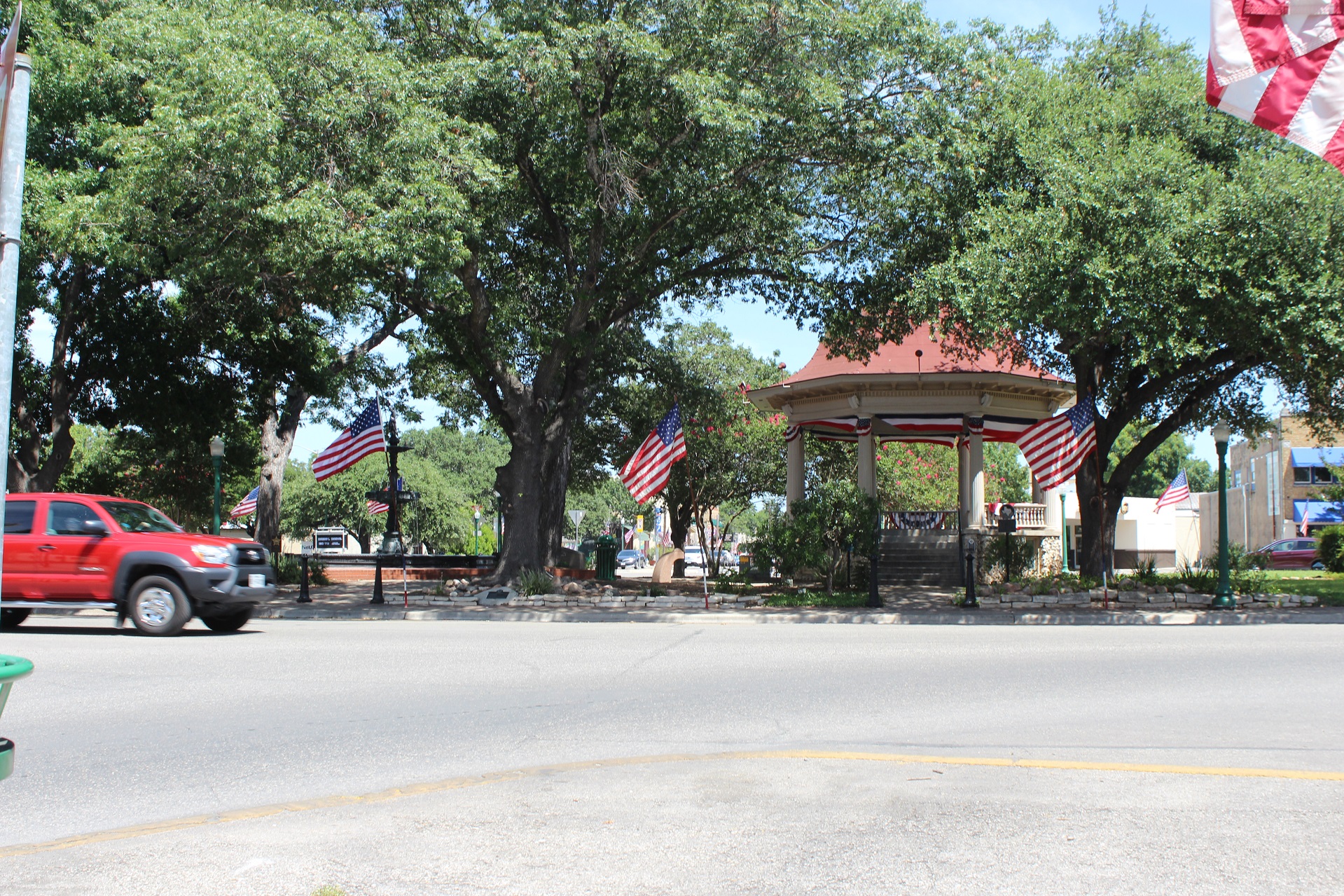 The historic bandstand at Main Plaza in downtown New Braunfels